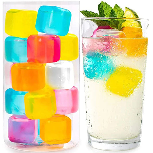 10Pcs Multicolour Plastic Reusable Ice Cubes Not Dilute Square Ice In Pakistan