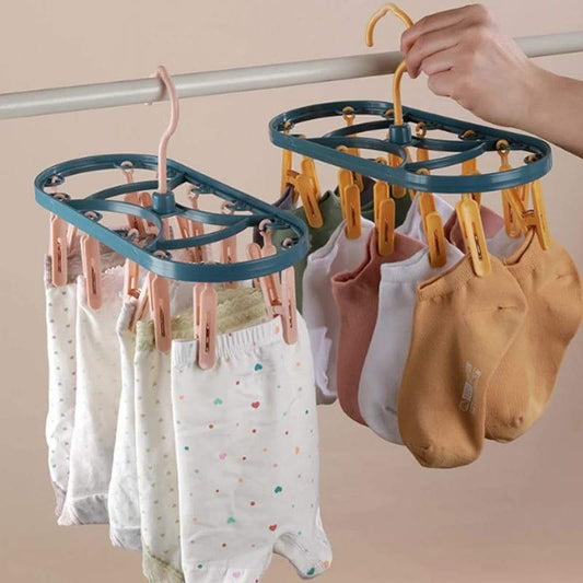 12 Clip Underwear Socks Drying Rack Multi-functional Hanger In Pakistan