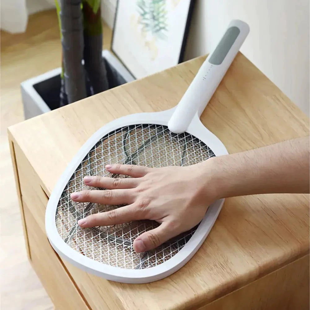 Mosquitoes Lamp & Racket 2 In 1 Electric Fly Swatter Powerful USB Rechargeable In Pakistan