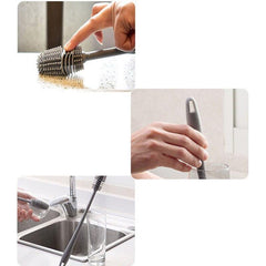 Silicone Brush Scrubber Glass Cleaner Kitchen Cleaning Tool Long Handle In Pakistan