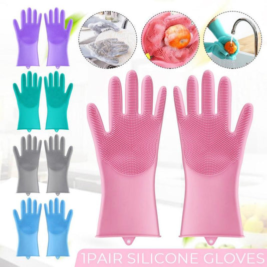 Silicone Dishwashing Brush Silicone Magic Gloves In Random Colors In Pakistan