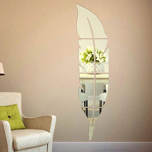 Wall Decal Mirror Removable Feather Mirror In Pakistan