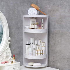 3 Tier Rotating Corner Cosmetic Accessories Shelf Bathroom Shelf Rack Organizer In Pakistan
