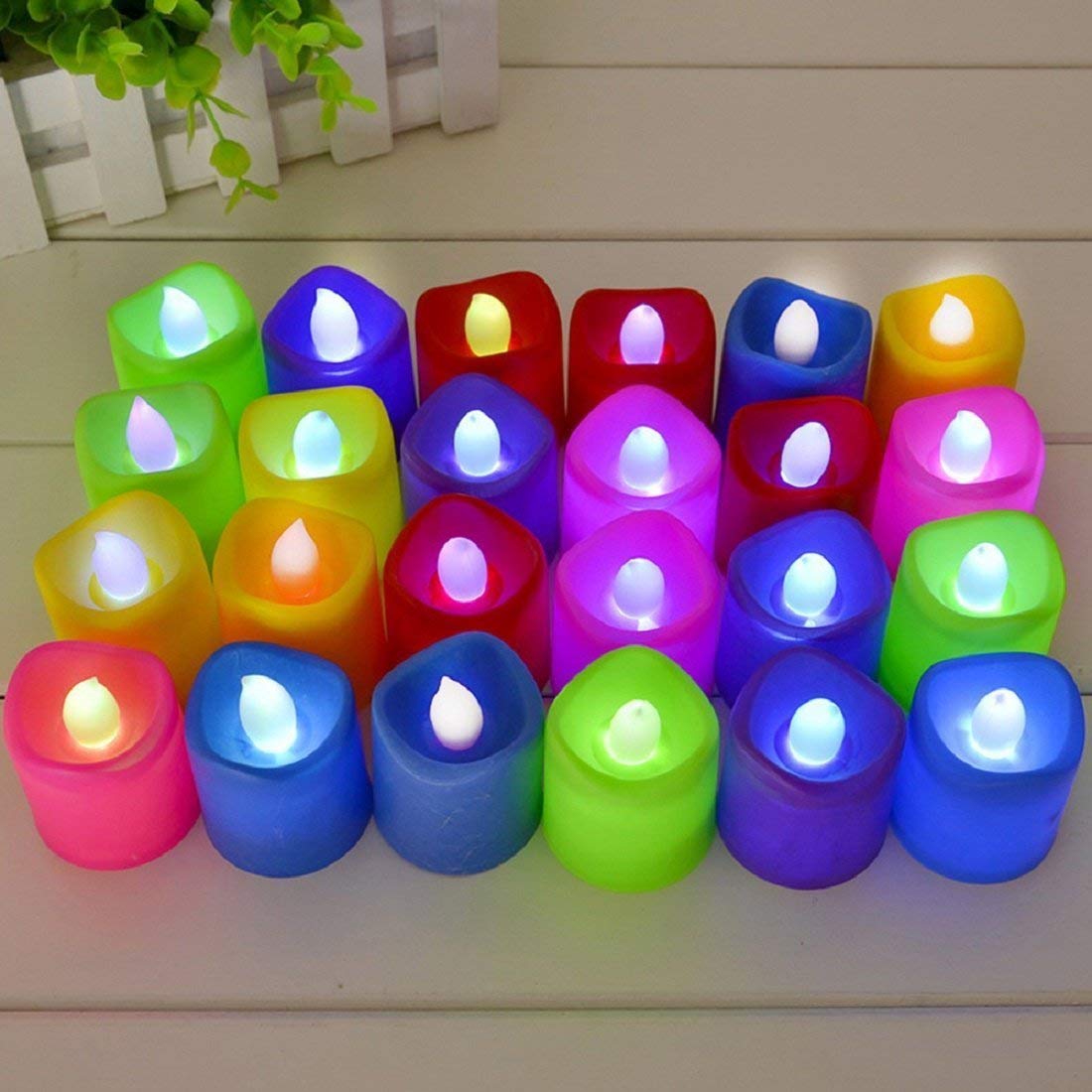 5 PC's Multicolor LED Candle Lights Flameless Candles In Pakistan