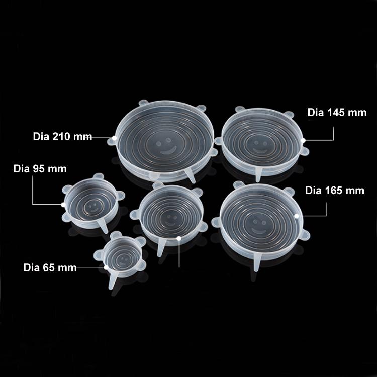 6Pcs Kitchen Reusable Silicone Stretch Vacuum Food Storage Bowl Cover In Pakistan