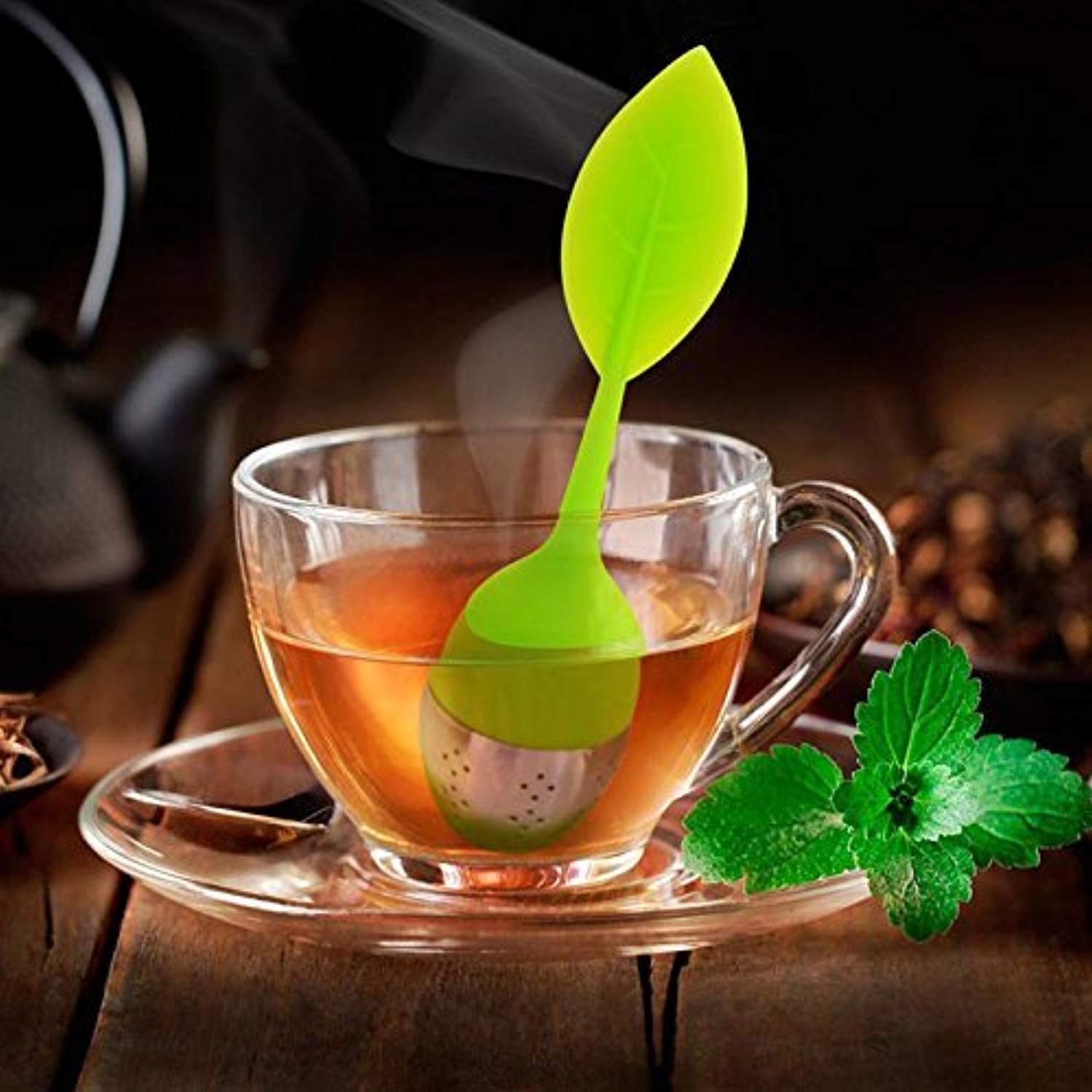 Bekith Tea Infuser 5-Pack - Silicone Handle Stainless Steel Strainer Drip Tray Included In Pakistan