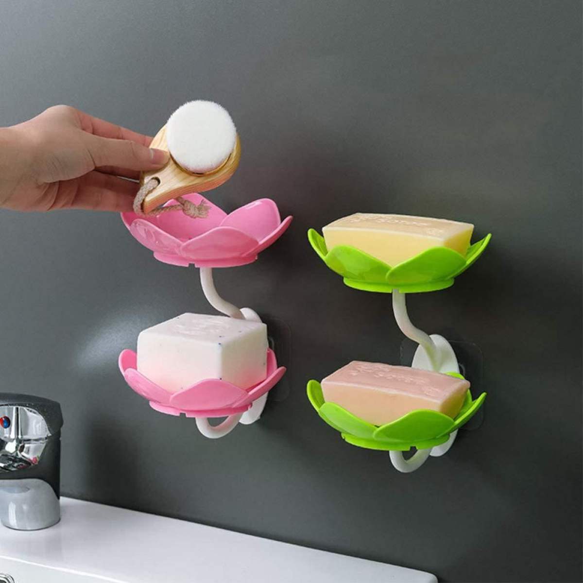 Double Layer Flower Shaped Soap Holder In Pakistan