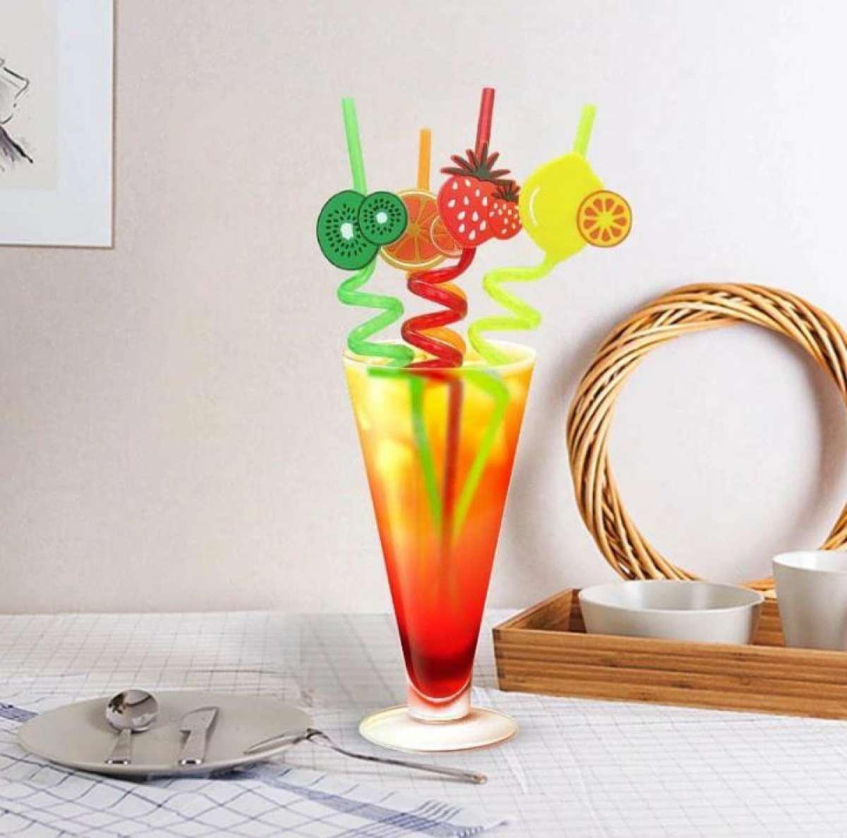 Fruity Straws Pack Of 4 (Washable & Re-Usable) In Pakistan