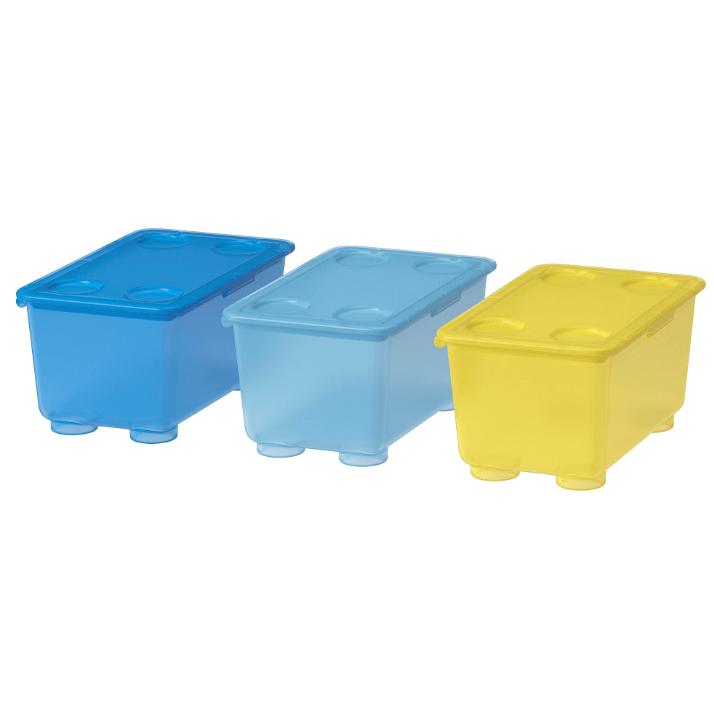 IKEA GLIS Box With Lid- Yellow-Blue 17x10 cm Pack of 3 In Pakistan Just e-Store