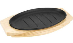 Sizzler Plate Non Stick Tray with Wooden Base In Pakistan
