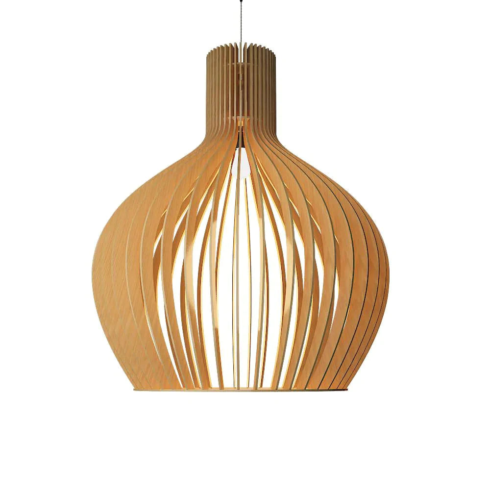 Wood Pendant Lamp / Pendant Light / Modern Lamp (Dark brown color) In Pakistan