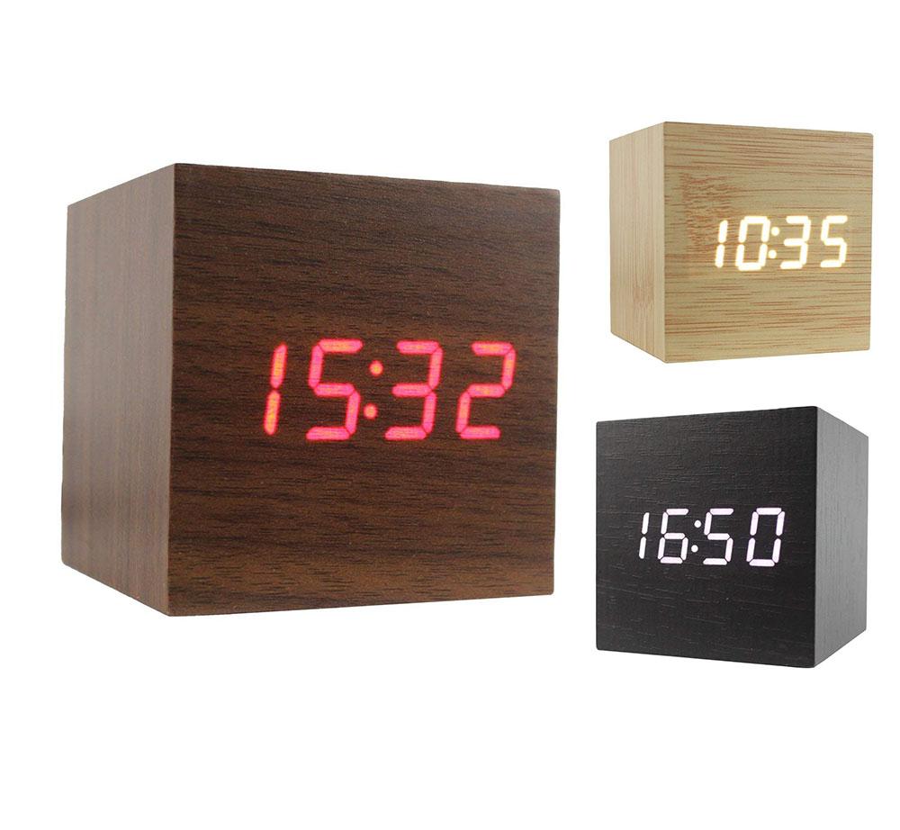Wooden Texture Cell & USB cable Operated Alarm Clock In Pakistan