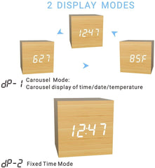 Wooden Texture Cell & USB cable Operated Alarm Clock In Pakistan